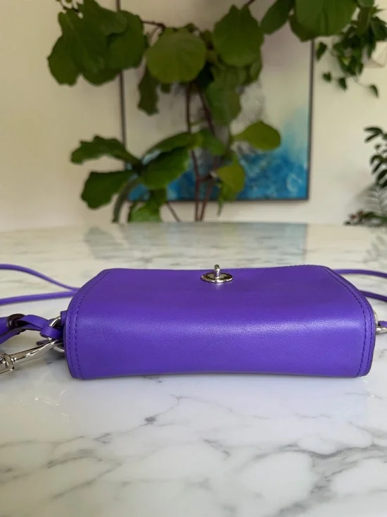 Coach Legacy Leather Penny Shoulder Crossbody Bag 19914 Ultraviolet Purple - Picture 8 of 15